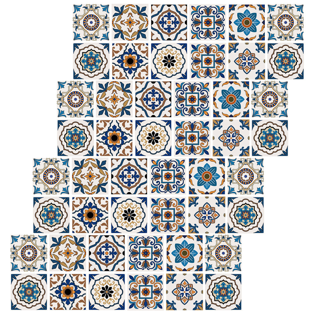 Retro Tile Stickers Self Adhes - Home Kitchen Bathroom Cleaning ulasan dan harga