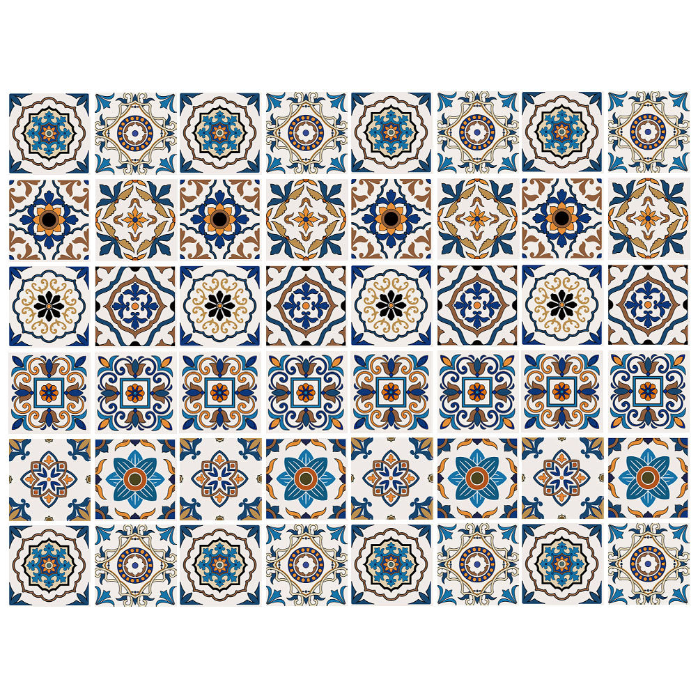 Retro Tile Stickers Self Adhes - Home Kitchen Bathroom Cleaning ulasan dan harga