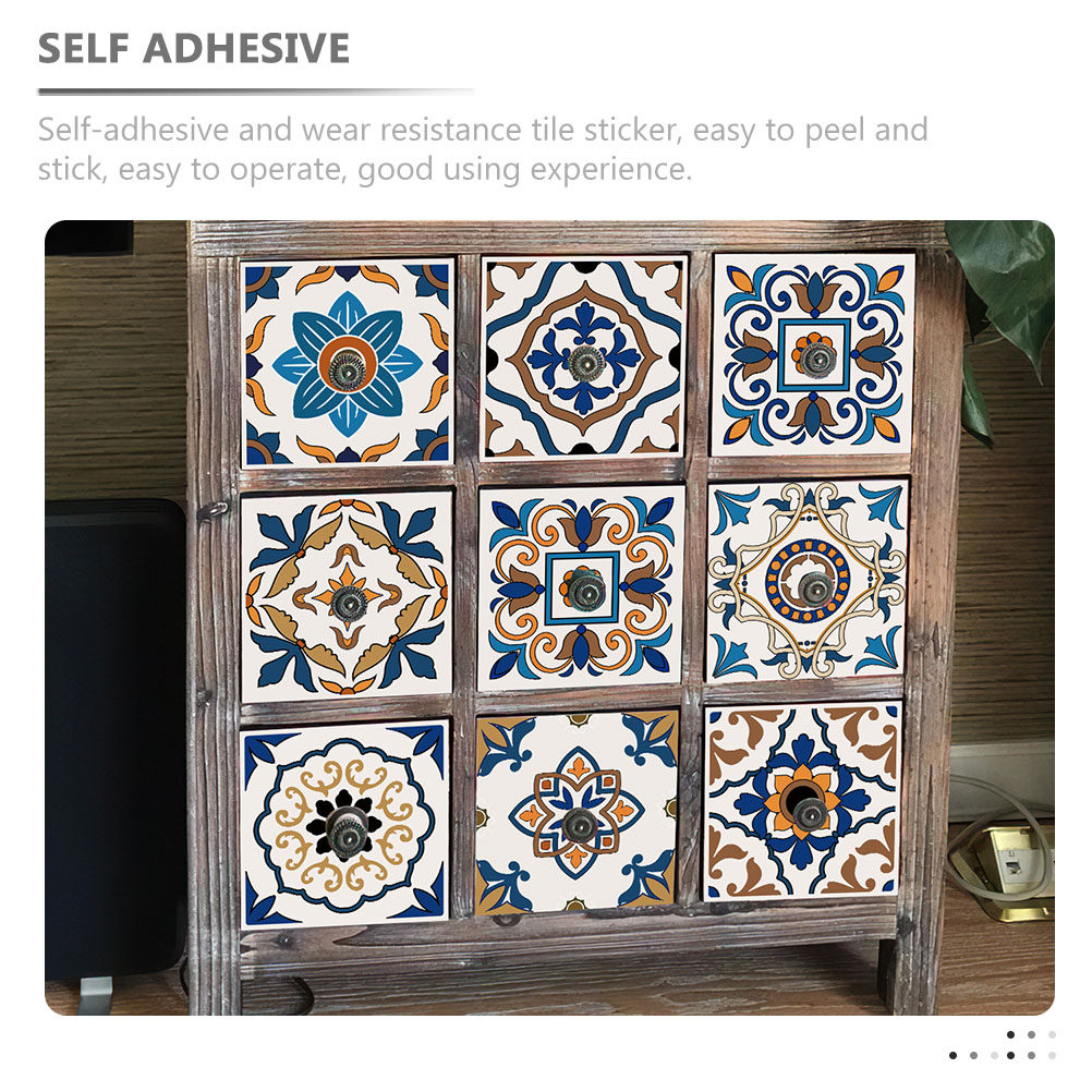 Retro Tile Stickers Self Adhes - Home Kitchen Bathroom Cleaning ulasan dan harga