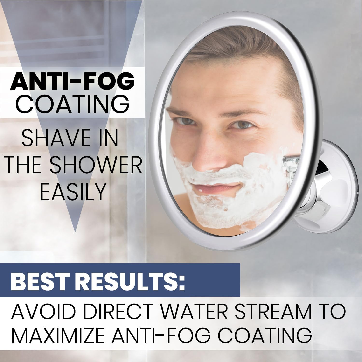 Fogless Makeup Bath Mirror Wit - Shaving Mirror Suction ulasan dan harga