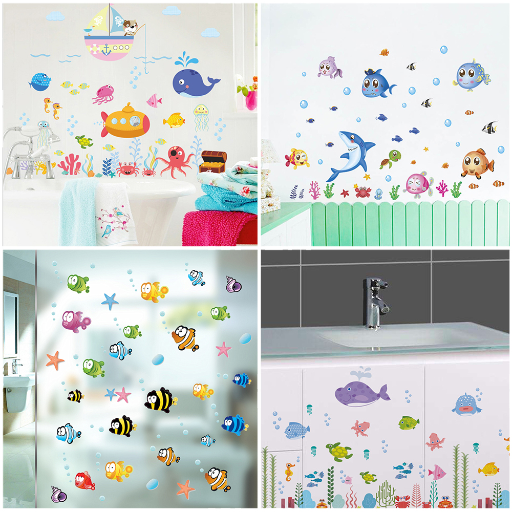 Cute Fishes Whale Shark Sealif - Home Bathroom Wall Tiles ulasan dan harga