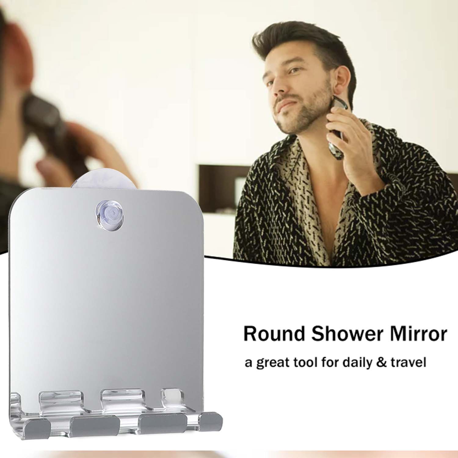 Unbreakable Fog Free Travel Mi - Shaving Mirror Suction ulasan dan harga