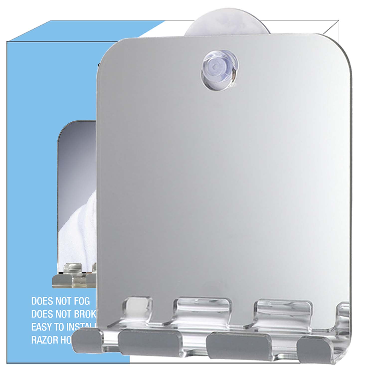 Unbreakable Fog Free Travel Mi - Shaving Mirror Suction ulasan dan harga