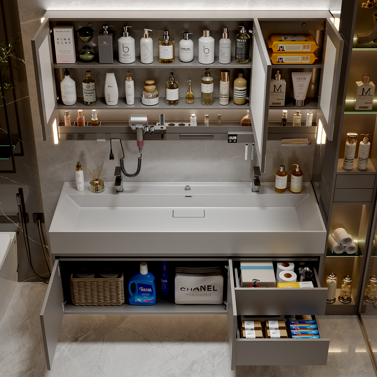 Drawers Paper Bathroom Cabinet - Home Bathroom Vanity Combo ulasan dan harga