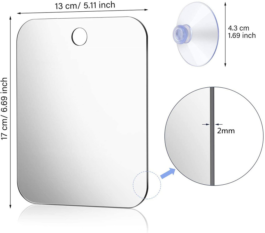 1pcs Acrylic Mirror With Wall  - Shaving Mirror Suction ulasan dan harga