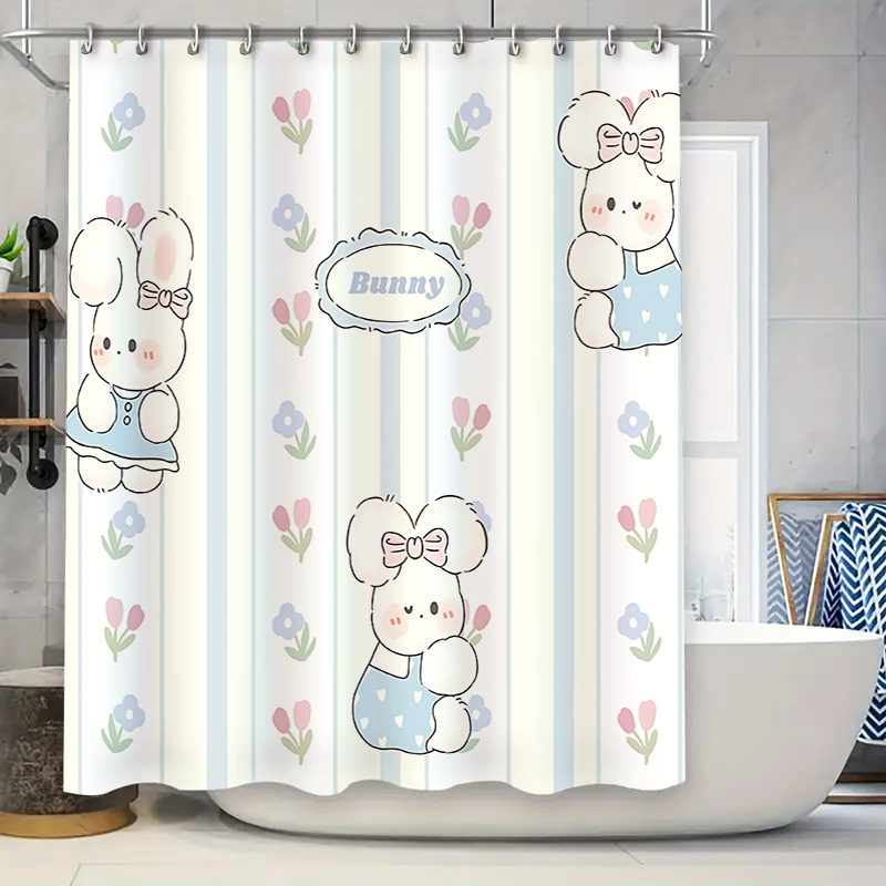 Adorable Bunny Shower Curtain  - Home Bathroom Upgrades ulasan dan harga