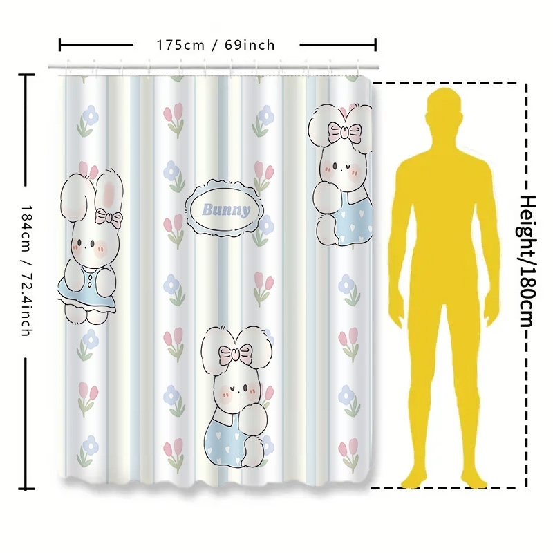Adorable Bunny Shower Curtain  - Home Bathroom Upgrades ulasan dan harga
